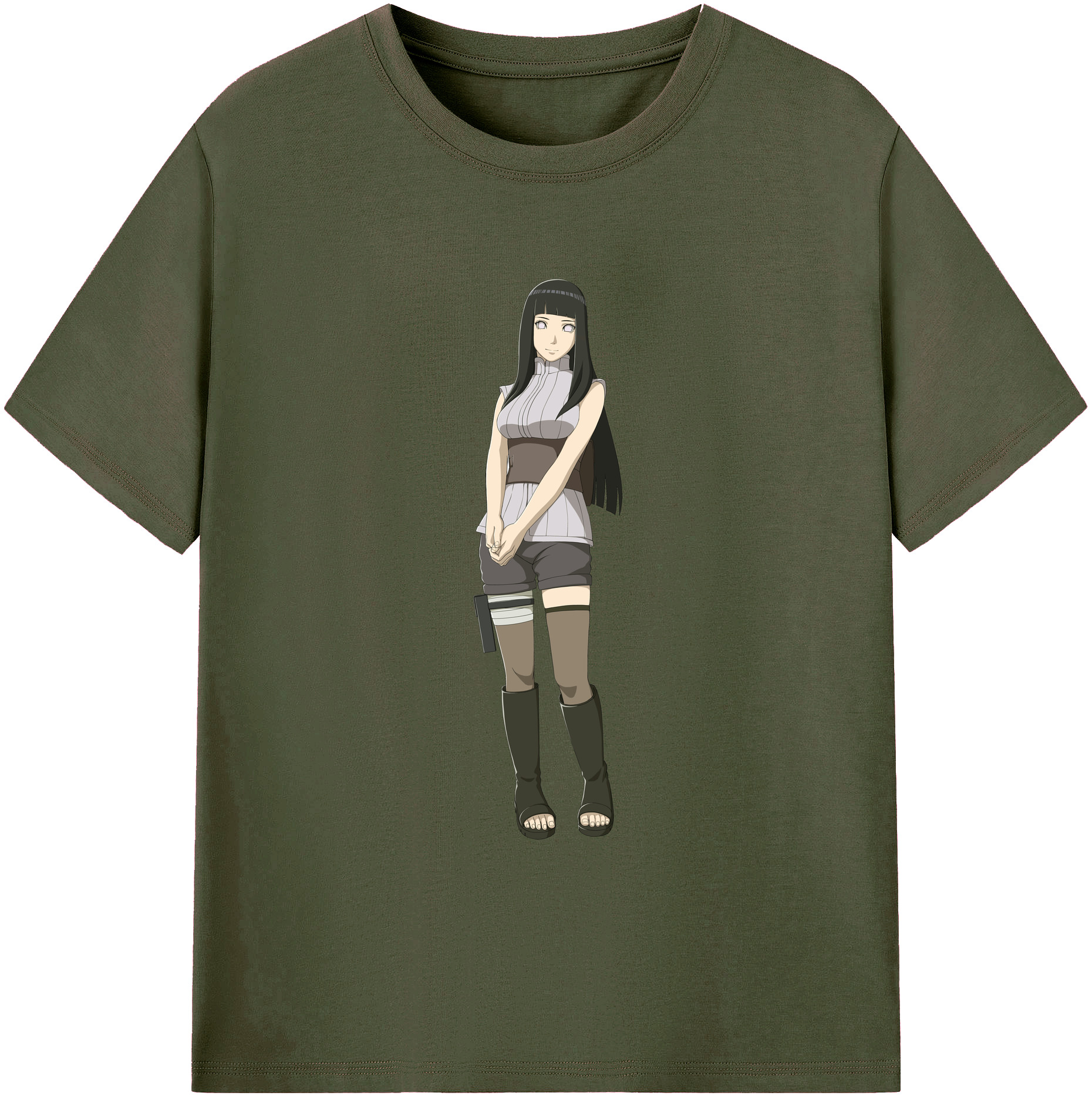（画像用） NARUTO -ナルト- 日向ヒナタ Hyūga Hinata 綿100％ メンズ半袖Tシャツ｜肌触りやわらか＆通気性